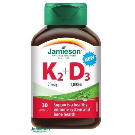 JAMIESON Vitamíny K2 120mcg a D3 1000 IU cps.30