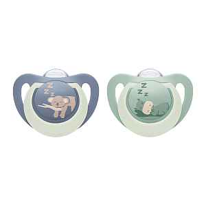 NUK First Choice Night Dudlík 6–18m box 2 ks hippo/koala