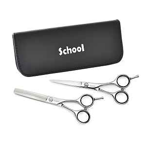 Sada kadeřnických nůžek 5,5" a efilačních nůžek 5,5" s pouzdrem Kiepe School Set Regular (212)