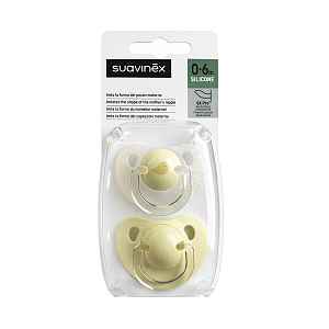 Suavinex 0-6 m Birdies dudlík 2 ks - žlutý