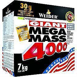Weider, Giant Mega Mass 4000, Gainer, 7000 g, Jahoda