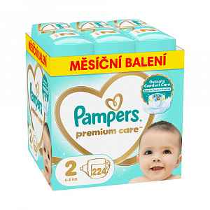 PAMPERS Pleny jednorázové Premium Care vel. 2 (224 ks) 4-8 kg - měsíční balení