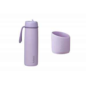 B.BOX Nerezová termolahev s brčkem 690 ml + Silikonový chránič - lilac love