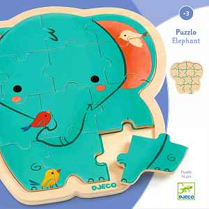 Djeco Dřevěné puzzle Puzzlo Slon