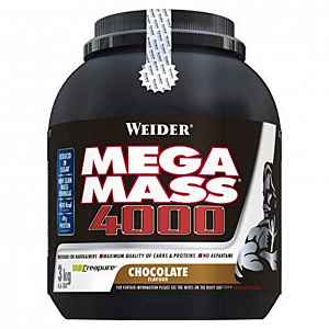 Weider, Giant Mega Mass 4000, Gainer, 3000 g, Jahoda