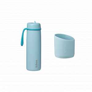 B.BOX Nerezová termolahev s brčkem 690 ml + Silikonový chránič - lagoon