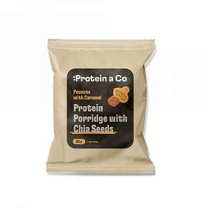 Protein a Co Proteinová kaše s chia 80 g Arašídy s karamelem