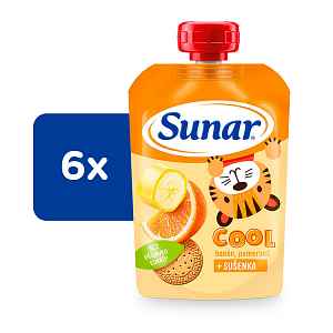 6x SUNAR Cool pomeranč, banán, sušenka 110g