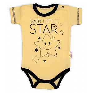 Baby Nellys Body krátký rukáv  Baby Little Star - žluté vel.  68