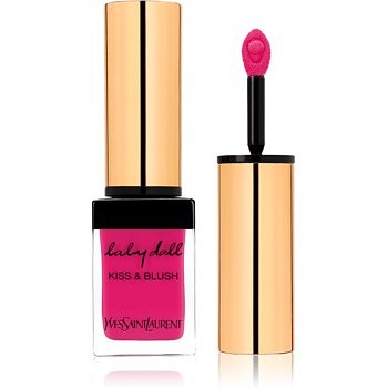 Yves Saint Laurent Baby Doll Kiss & Blush rtěnka na rty a tváře s matným efektem odstín 01 Fuchsia Desinvolte  10 ml