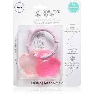 Matchstick Monkey Cooling Teether kousátko s chladivým účinkem Pink/ Dusty Pink 3m+ 1 ks