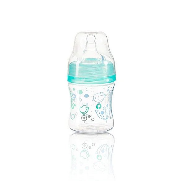 BABYONO Kojenecká antikoliková láhev široké hrdlo mint 120 ml 0 m+