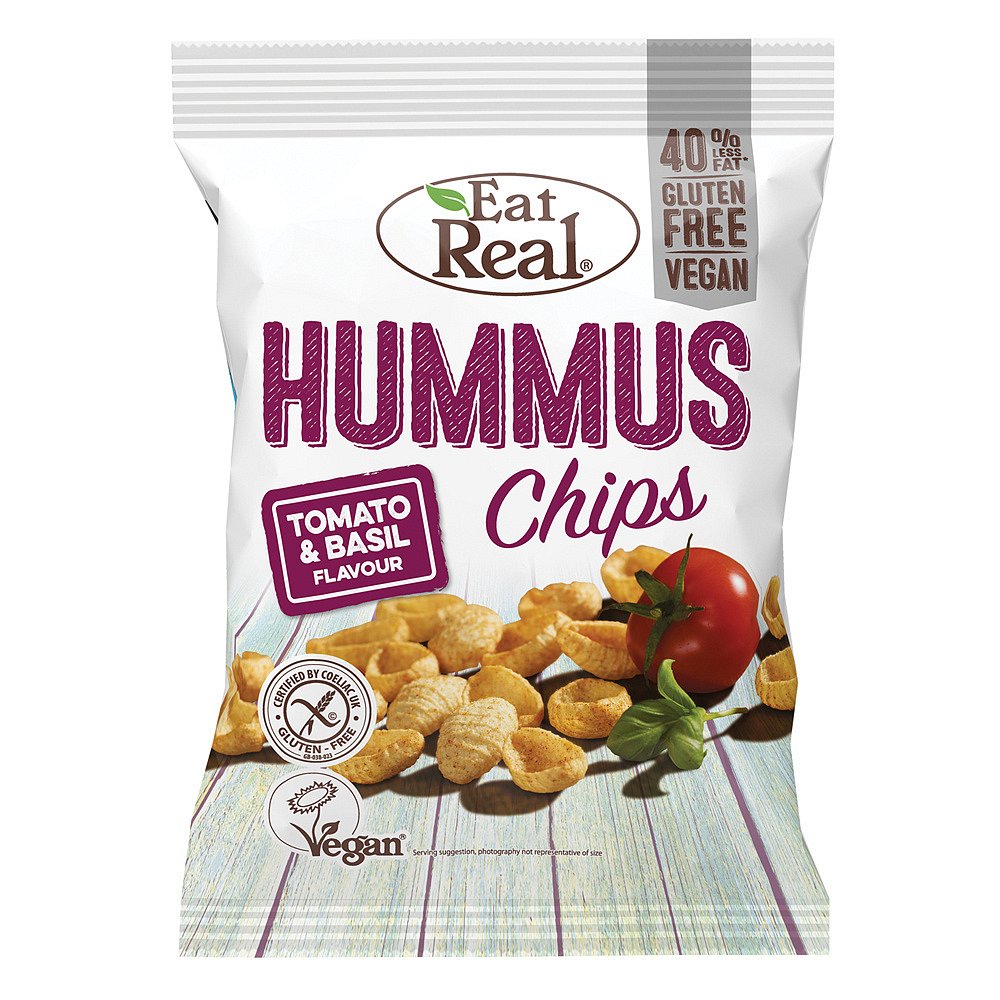 EAT REAL Hummus Chips rajče a bazalka 45 g BEZ lepku
