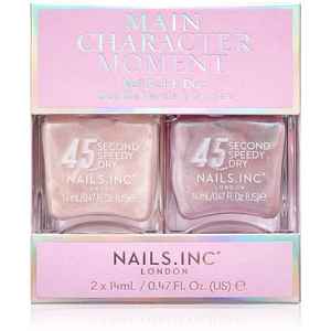 Nails Inc. 45 Second Speedy Gloss lak na nehty DUO BALENÍ odstín Main Character Moment 2x14 ml