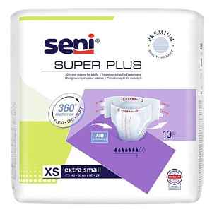 SENI SUPER PLUS X-SMALL KALHOTKY ABSORPČNÍ PRODYŠNÉ NOČNÍ, BOKY 40-60CM,18