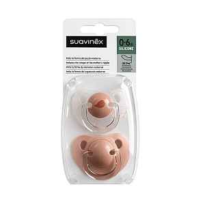 Suavinex 0-6 m Birdies dudlík 2 ks - růžový