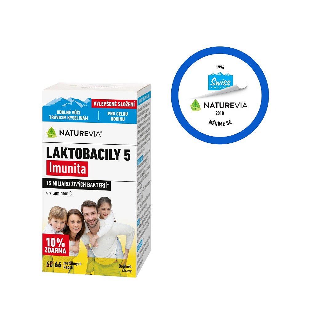 Swiss NatureVia Laktobacily 5 Imunita 66 kapslí