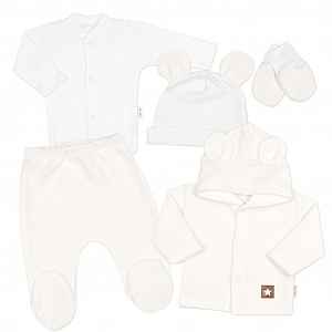 Baby Nellys Pletená sada oblečení pro miminko, Star 5D - bílá vel.  62
