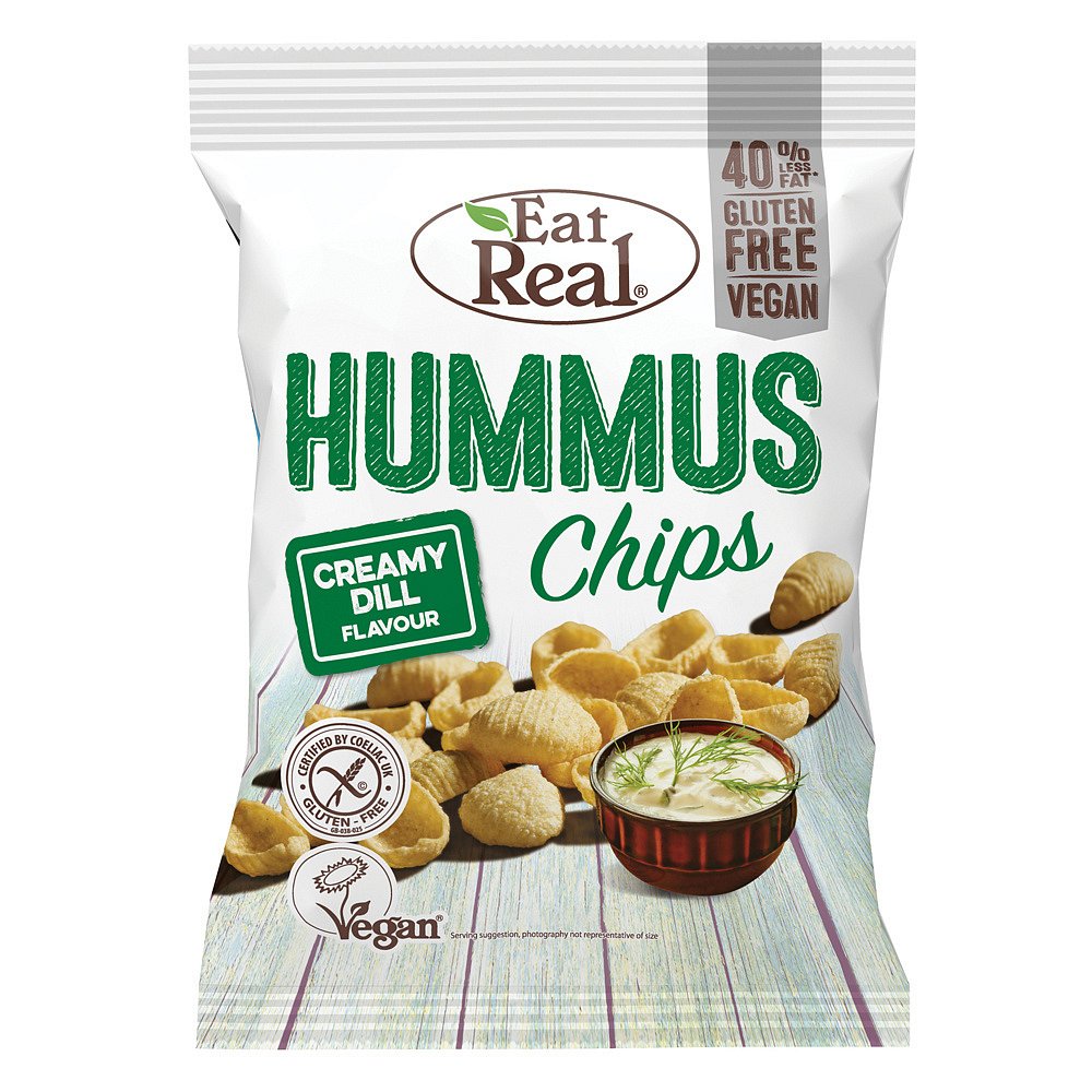 EAT REAL Hummus Chips s krémovým koprem 45 g BEZ lepku