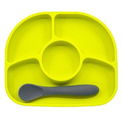 BBLÜV Yümi Silikonový talířek a lžička, žlutá