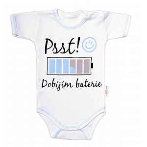 Body kr. rukáv s vtipným textem, Psst! Dobíjím baterie, vel. 86