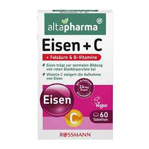 altapharma Tablety obsahující železo a vitamín C, doplněk stravy 60 ks