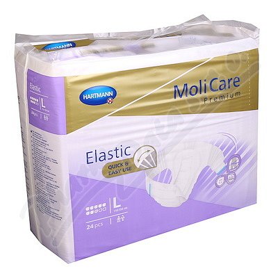 KALHOTKY ABSORPČNÍ MOLICARE PREMIUM ELASTIC LARGE BOKY 110-150CM,3298ML,24KS
