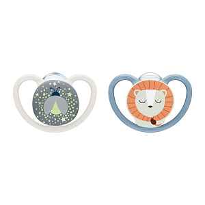 NUK Perfect Match Air Night Dudlík 0–6m box 2 ks firefly/lion