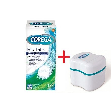 Corega Bio Antibakteriální tablety 136 ks