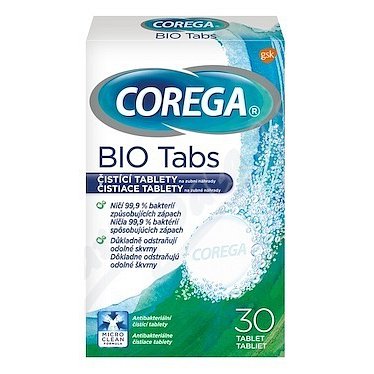 Corega Bio Antibakteriální tablety 30 ks