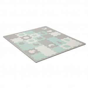 Kinderkraft Podložka pěnová puzzle Luno Shapes 185 x 165 cm Mint, 30ks, Premium