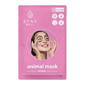 Stay Well Látková pleťová maska Animal face - Panda  20 g