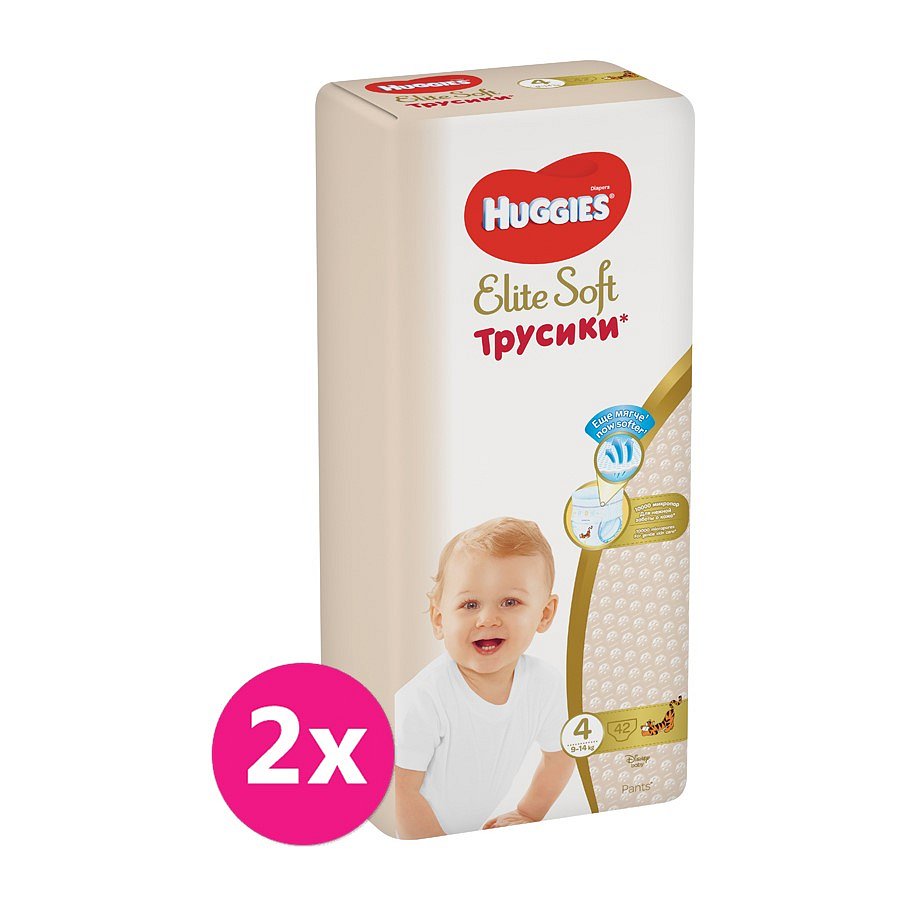 2x HUGGIES® Elite Soft Pants jednorázové pleny vel. 4, 42 ks