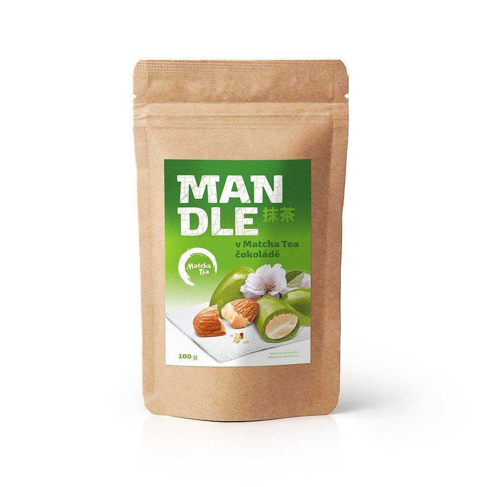 Matcha Tea Mandle v bílé čokoládě 100 g