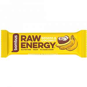 Bombus, tyčinka Raw energy, banana+coconut 5x50g