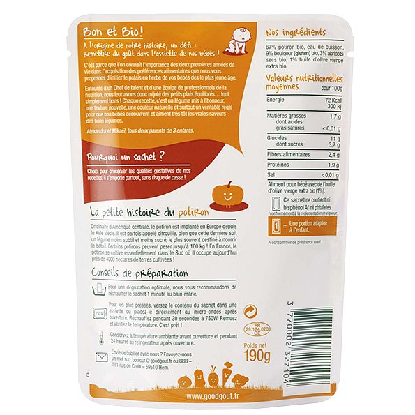 Good Gout BIO Dýňové tažíne s bulgurem 190g