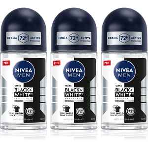 NIVEA MEN Black & White Invisible Original kuličkový antiperspirant výhodné balení