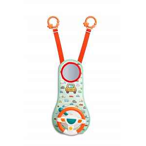 Toyz Závěsná edukační hračka s volantem - zelená, oranžová
