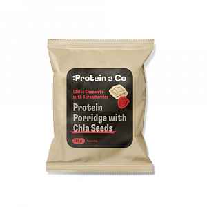 Protein a Co Proteinová kaše s chia 80 g Jahoda, bílá čokoláda