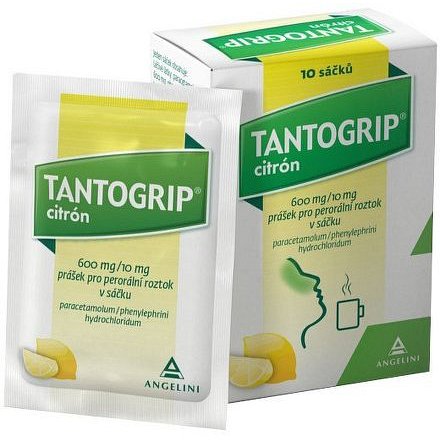 Tantogrip 600 mg/10 mg citrón 10 sáčků
