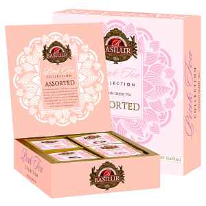 BASILUR Gift Pink Tea Assorted přebal variace zelených čajů 40 gastro sáčků