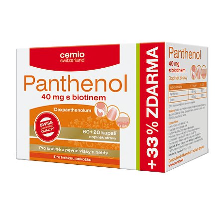 Cemio Panthenol 40 mg s biotinem orální tobolky 60 + 20