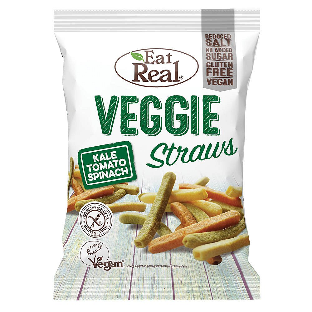 EAT REAL Veggie Straws s kapustou, rajčaty a špenátem 113 g BEZ lepku