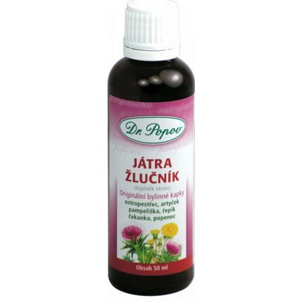 Játra-žlučník Bylinné kapky Dr.Popov 50ml