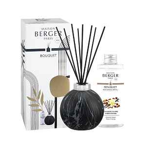 Maison Berger Paris Dárková sada aroma difuzér Marbrure Black + náplň Amber Powder 180 ml