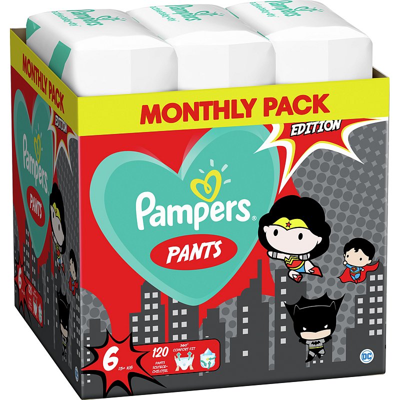 2x PAMPERS Plenkové kalhotky Pants vel. 6, 60 ks, 15 kg+ Warner Bros LTD