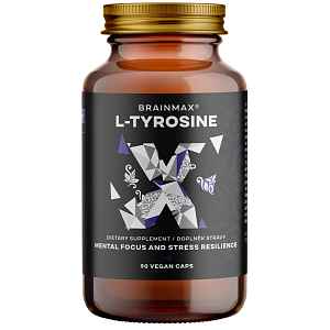BrainMax® L-Tyrosine, 750 mg, 90 rostlinných kapslí