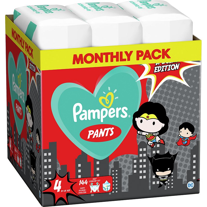 2x PAMPERS Plenkové kalhotky Pants vel. 4, 72 ks, 9-15 kg Warner Bros LTD