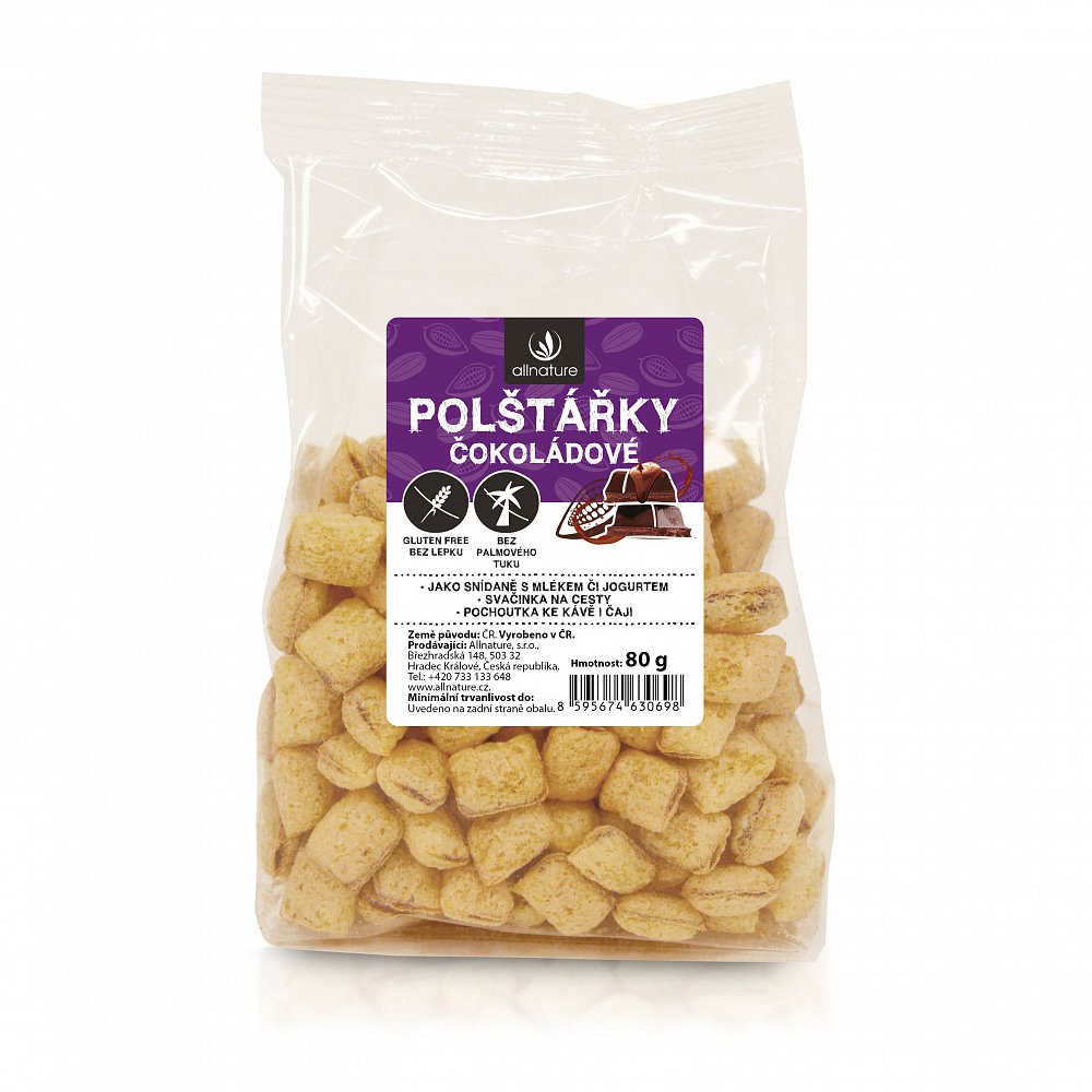 ALLNATURE Polštářky čokoládové bezlepkové 80 g