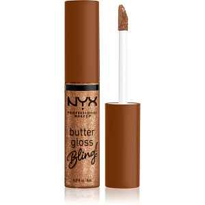 NYX Professional Makeup Butter Gloss Bling lesk na rty třpytivý odstín 04 Pay Me In Gold 8 ml